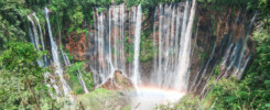 Tumpak Coban Sewu Malang Lumajang East Java Globe in the Hat