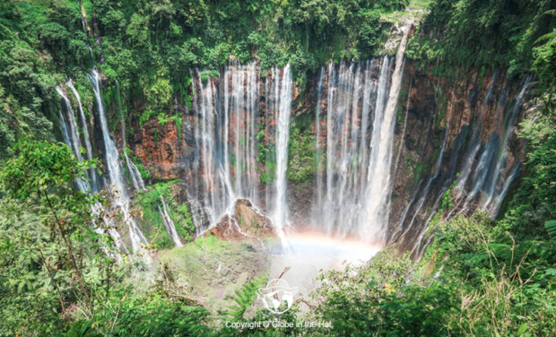 Tumpak Coban Sewu Malang Lumajang East Java Globe in the Hat